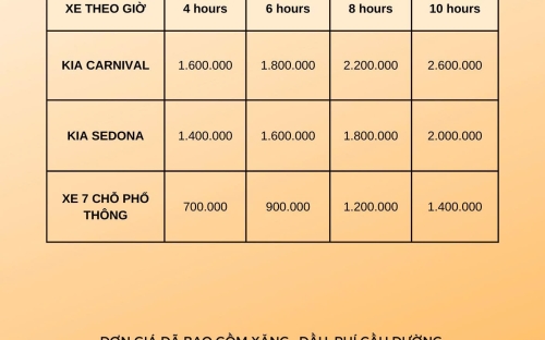 DỊCH VỤ THUÊ XE THEO GIỜ CÓ TÀI XẾ TẠI HỒ TRÀM & TP.HCM